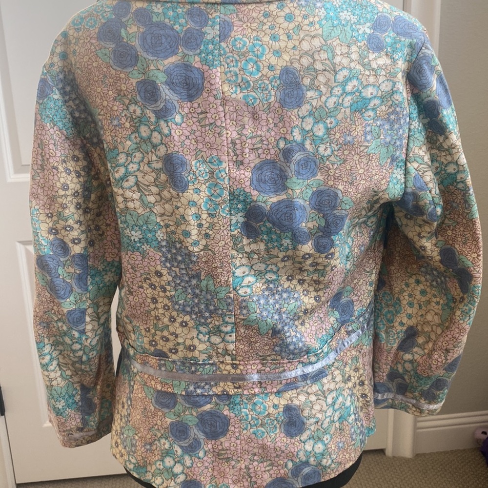 Newport News 100% Linen Vintage Granny Chic Floral Suit Jacket - Picture 2 of 4